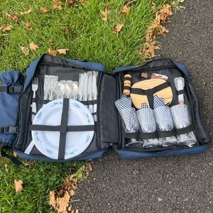 Blue Picnic Backpack Set